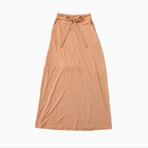 Maxi Skirt Orange Sherbet Long Sweatpants Cozy Cotton Tie Waist Skirt Size Small